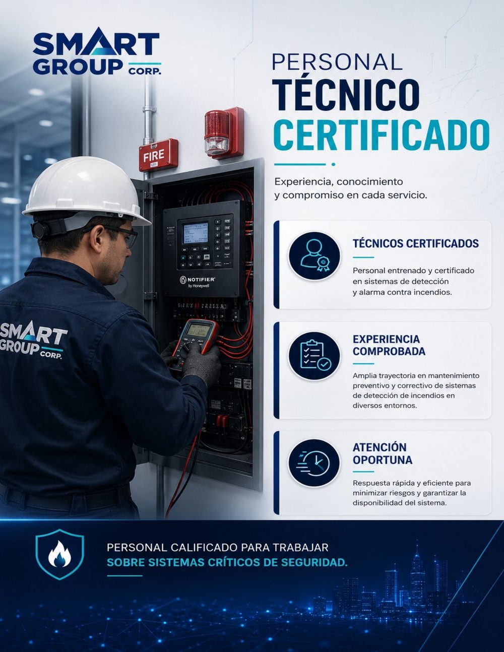 Personal técnico certificado en detección y alarma contra incendios