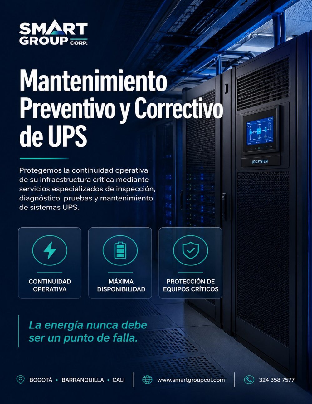 Mantenimiento preventivo de UPS y sistemas de respaldo de energía