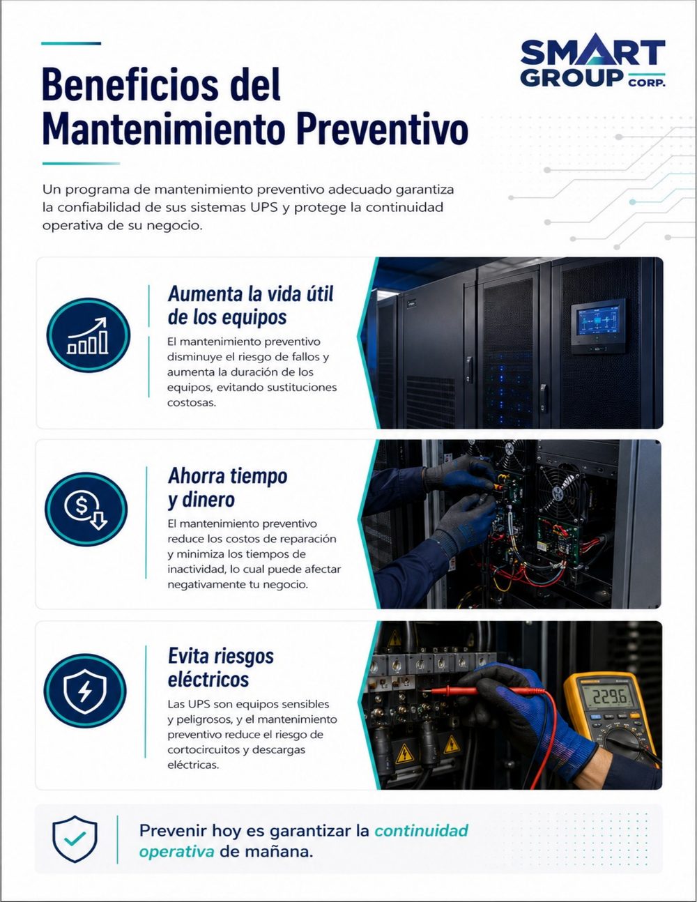 Alcance del servicio de mantenimiento de UPS